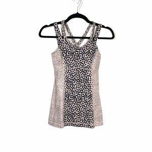 LULULEMON Tan Dot Bra Criss Cross Tank Top